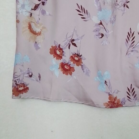 Hippie Rose Slip Dress Pink XS Spaghetti Strap Floral‎ Satin Silky Midi - Picture 9 of 12